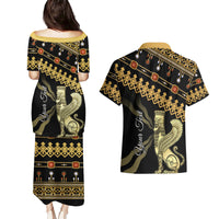 Assyrian New Year Couples Matching Puletasi and Hawaiian Shirt Akitu 6774 Kha B Nissan - Wonder Print Shop
