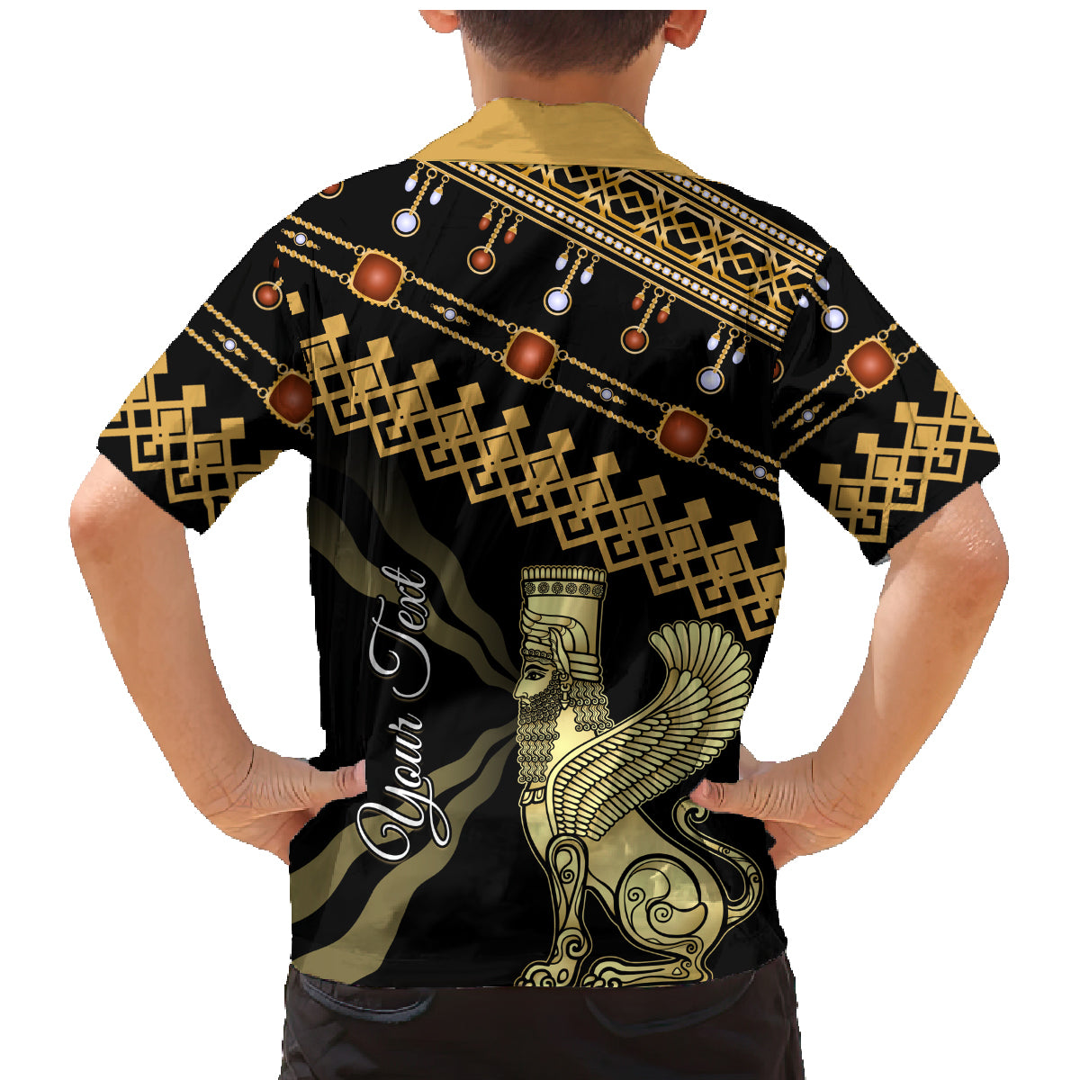 Assyrian New Year Family Matching Mermaid Dress and Hawaiian Shirt Akitu 6774 Kha B Nissan - Wonder Print Shop