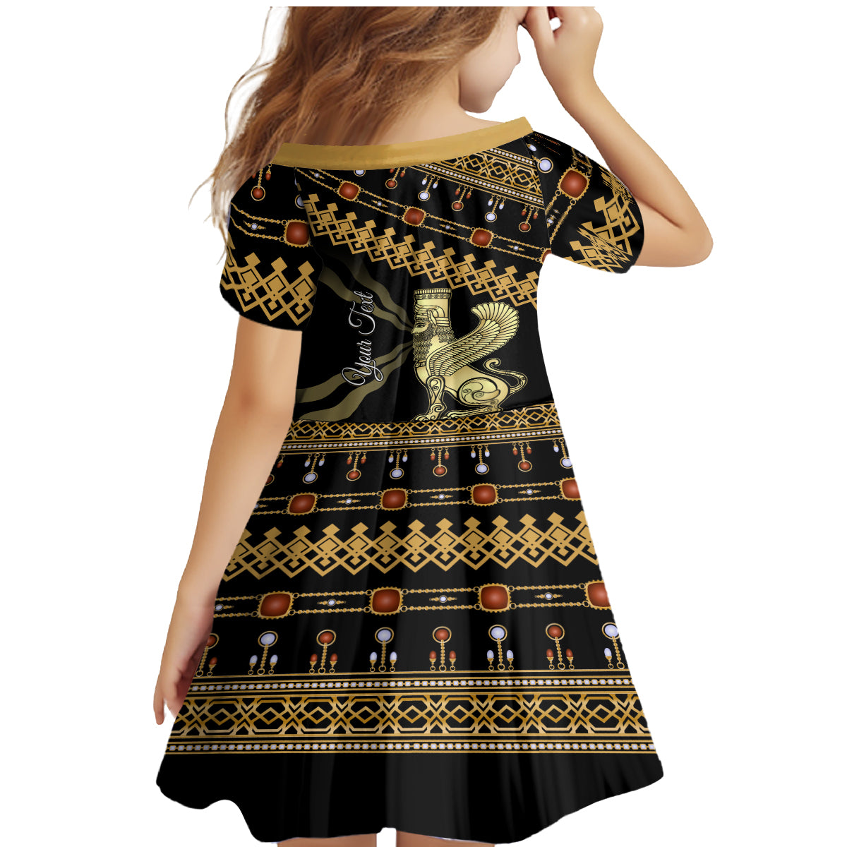 Assyrian New Year Family Matching Mermaid Dress and Hawaiian Shirt Akitu 6774 Kha B Nissan - Wonder Print Shop