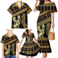 Assyrian New Year Family Matching Mermaid Dress and Hawaiian Shirt Akitu 6774 Kha B Nissan - Wonder Print Shop