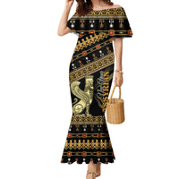 Assyrian New Year Family Matching Mermaid Dress and Hawaiian Shirt Akitu 6774 Kha B Nissan - Wonder Print Shop