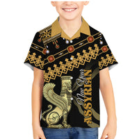 Assyrian New Year Family Matching Mermaid Dress and Hawaiian Shirt Akitu 6774 Kha B Nissan - Wonder Print Shop
