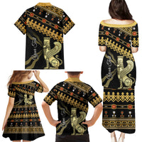 Assyrian New Year Family Matching Puletasi and Hawaiian Shirt Akitu 6774 Kha B Nissan - Wonder Print Shop
