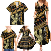 Assyrian New Year Family Matching Summer Maxi Dress and Hawaiian Shirt Akitu 6774 Kha B Nissan - Wonder Print Shop