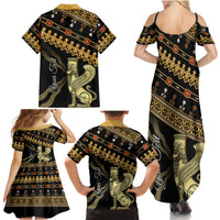 Assyrian New Year Family Matching Summer Maxi Dress and Hawaiian Shirt Akitu 6774 Kha B Nissan - Wonder Print Shop