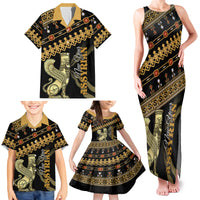 Assyrian New Year Family Matching Tank Maxi Dress and Hawaiian Shirt Akitu 6774 Kha B Nissan - Wonder Print Shop