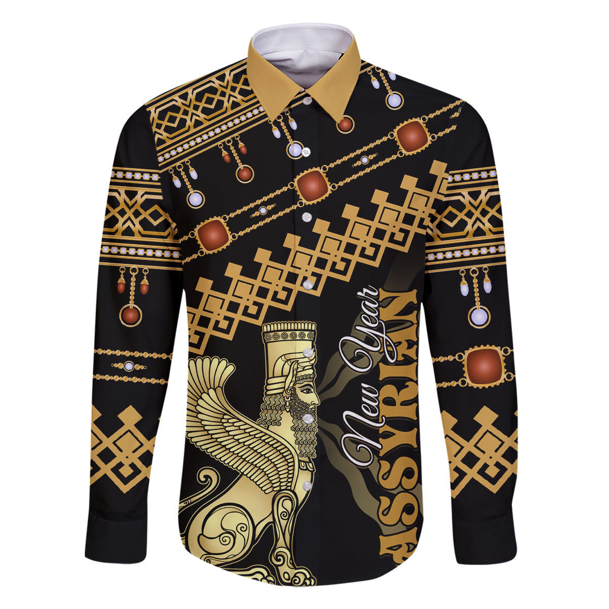 Assyrian New Year Family Matching Tank Maxi Dress and Hawaiian Shirt Akitu 6774 Kha B Nissan - Wonder Print Shop