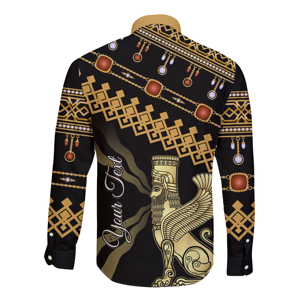 Assyrian New Year Long Sleeve Button Shirt Akitu 6774 Kha B Nissan - Wonder Print Shop