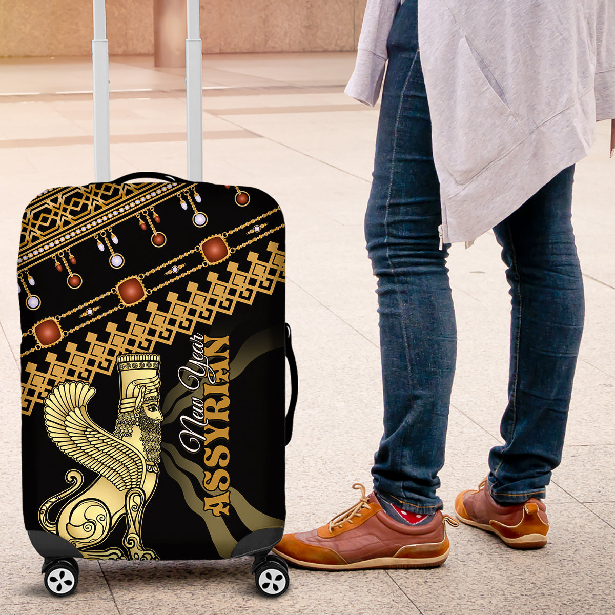 Assyrian New Year Luggage Cover Akitu 6774 Kha B Nissan - Wonder Print Shop