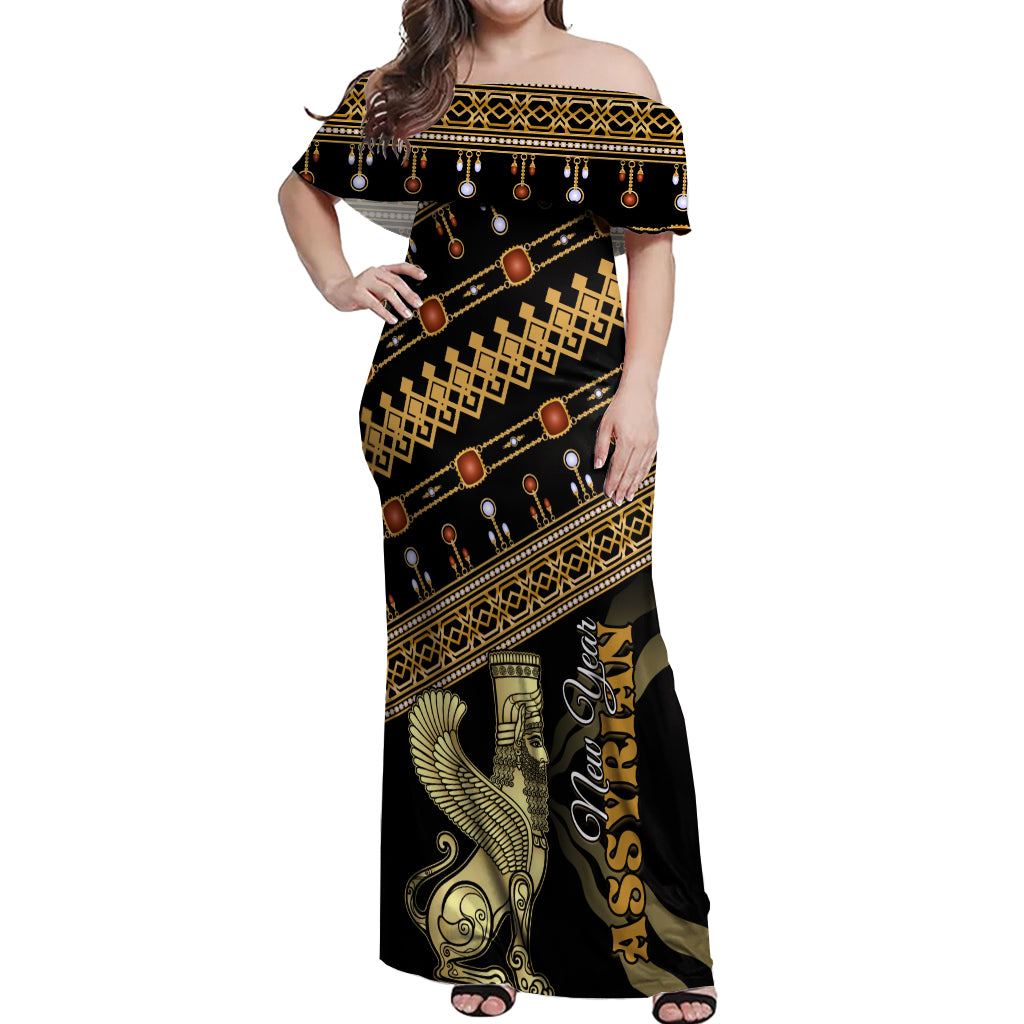 Assyrian New Year Off Shoulder Maxi Dress Akitu 6774 Kha B Nissan - Wonder Print Shop
