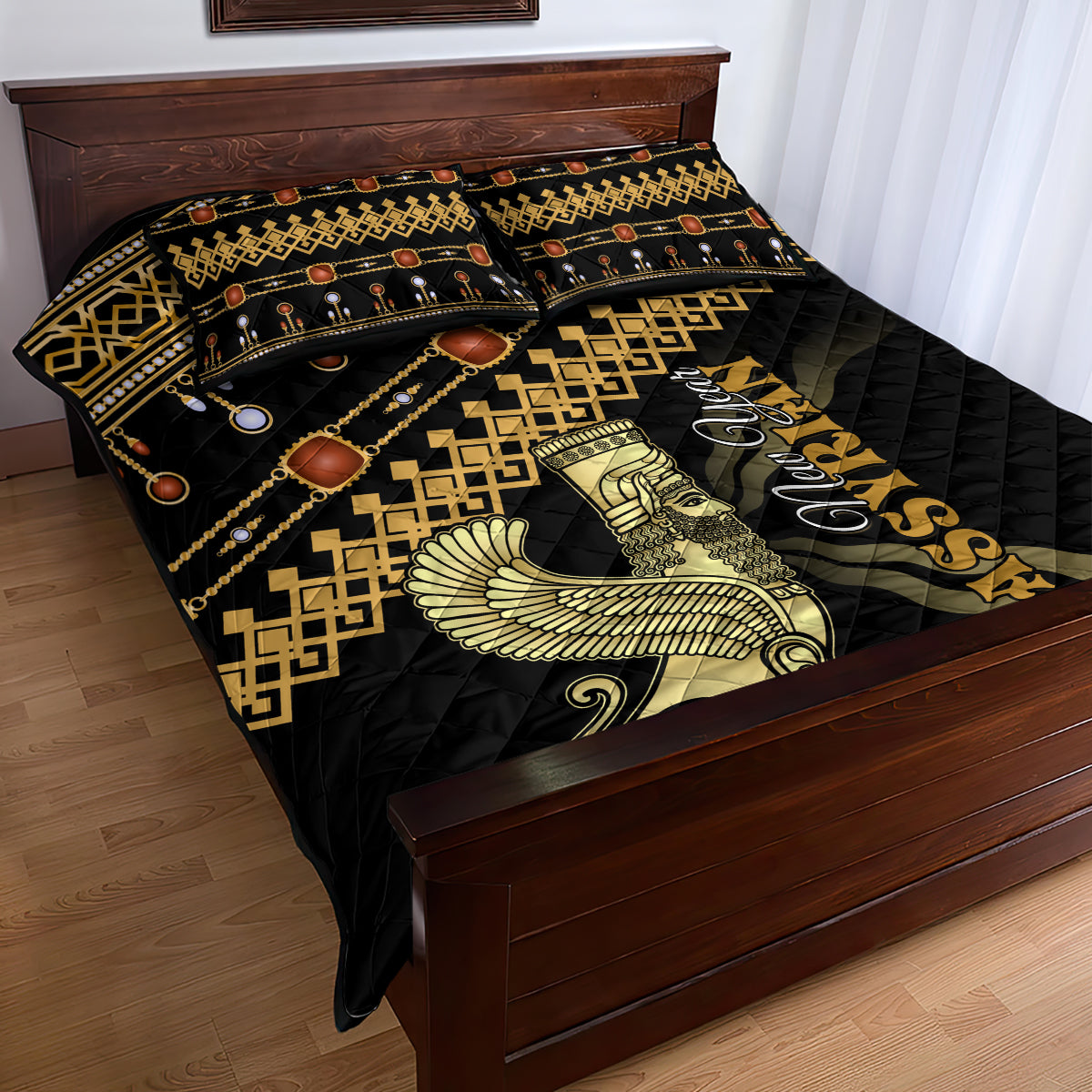 Assyrian New Year Quilt Bed Set Akitu 6774 Kha B Nissan - Wonder Print Shop