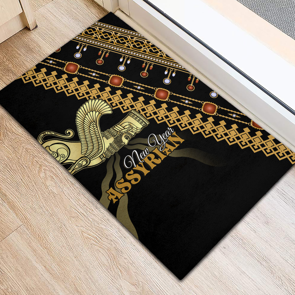 Assyrian New Year Rubber Doormat Akitu 6774 Kha B Nissan - Wonder Print Shop