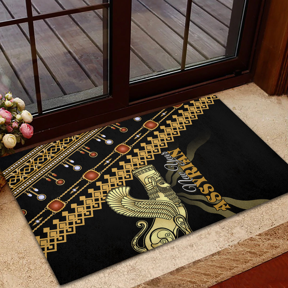 Assyrian New Year Rubber Doormat Akitu 6774 Kha B Nissan - Wonder Print Shop
