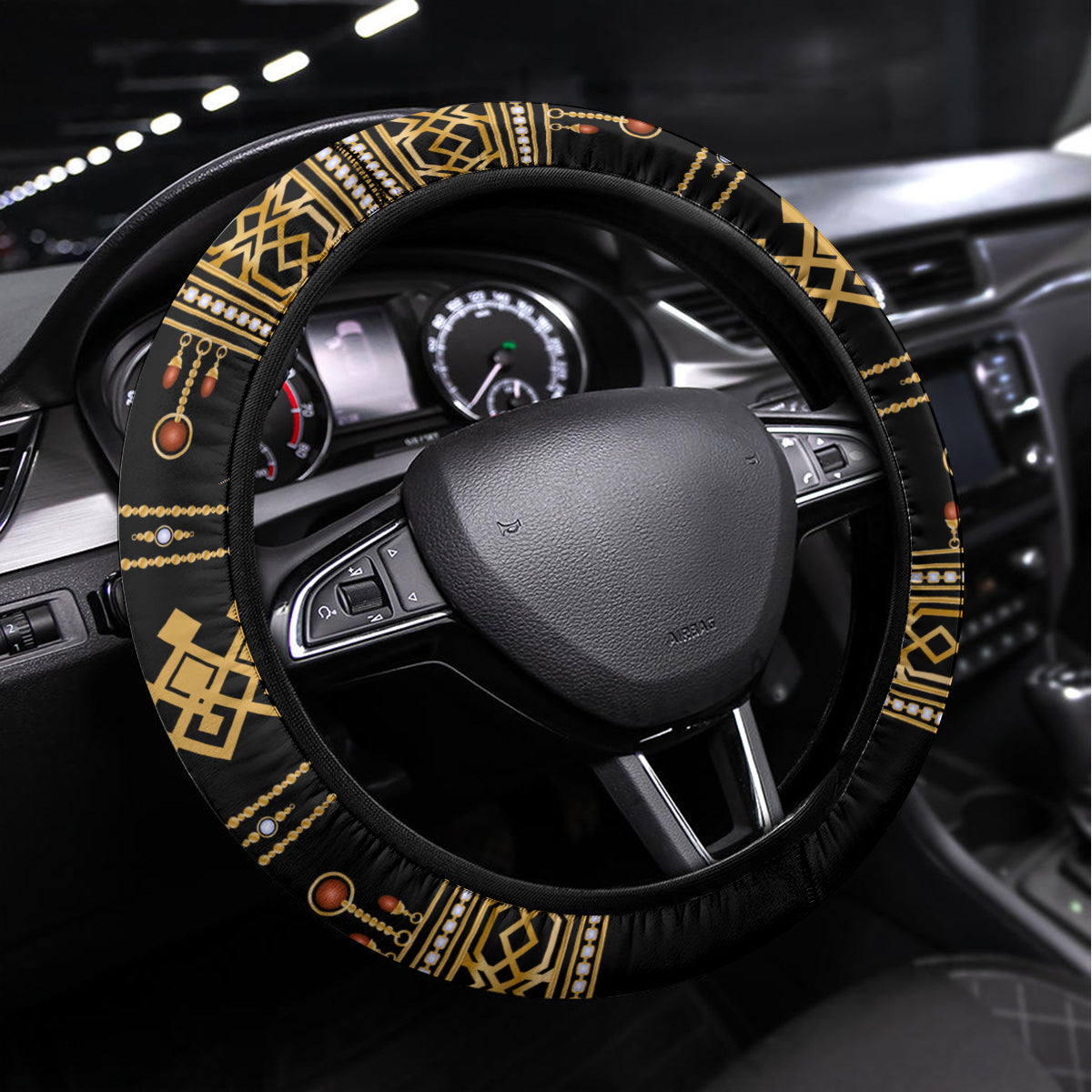 Assyrian New Year Steering Wheel Cover Akitu 6774 Kha B Nissan - Wonder Print Shop