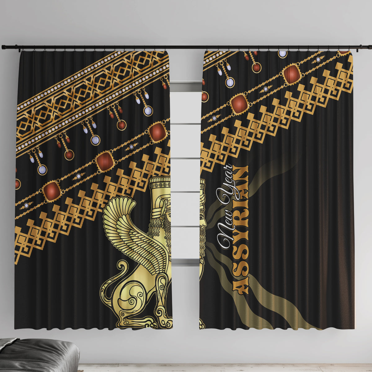 Assyrian New Year Window Curtain Akitu 6774 Kha B Nissan - Wonder Print Shop