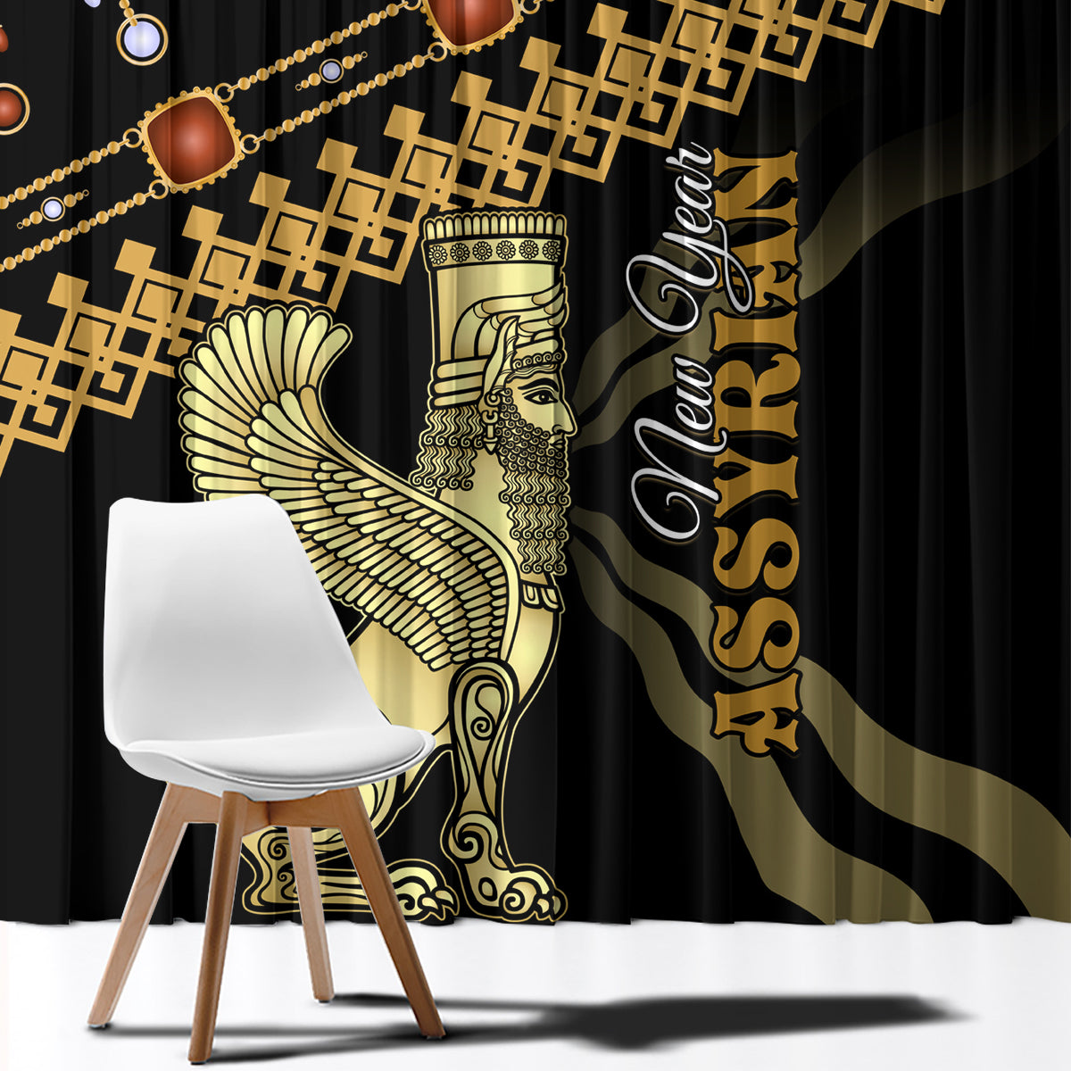 Assyrian New Year Window Curtain Akitu 6774 Kha B Nissan - Wonder Print Shop