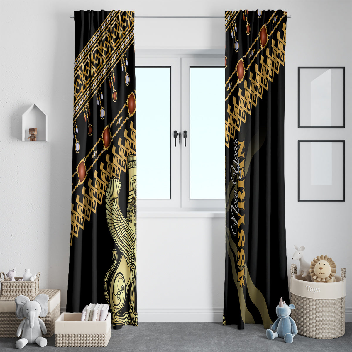 Assyrian New Year Window Curtain Akitu 6774 Kha B Nissan - Wonder Print Shop