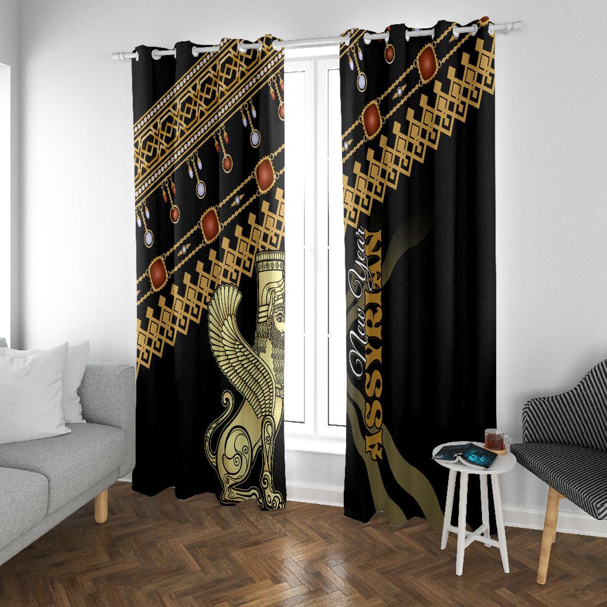 Assyrian New Year Window Curtain Akitu 6774 Kha B Nissan - Wonder Print Shop