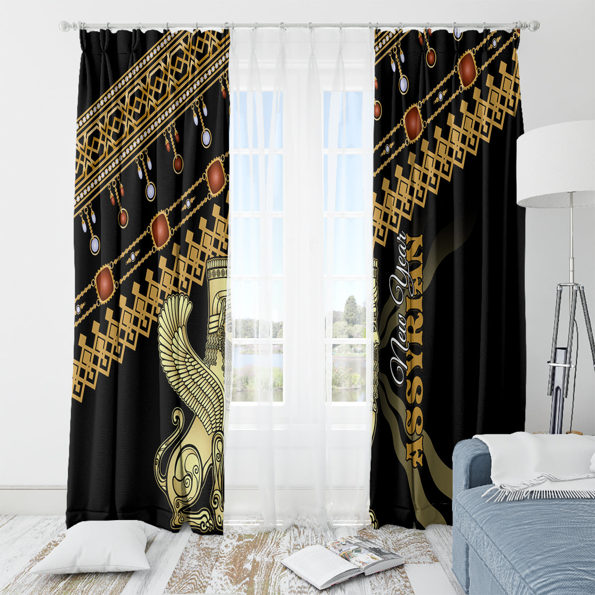 Assyrian New Year Window Curtain Akitu 6774 Kha B Nissan - Wonder Print Shop