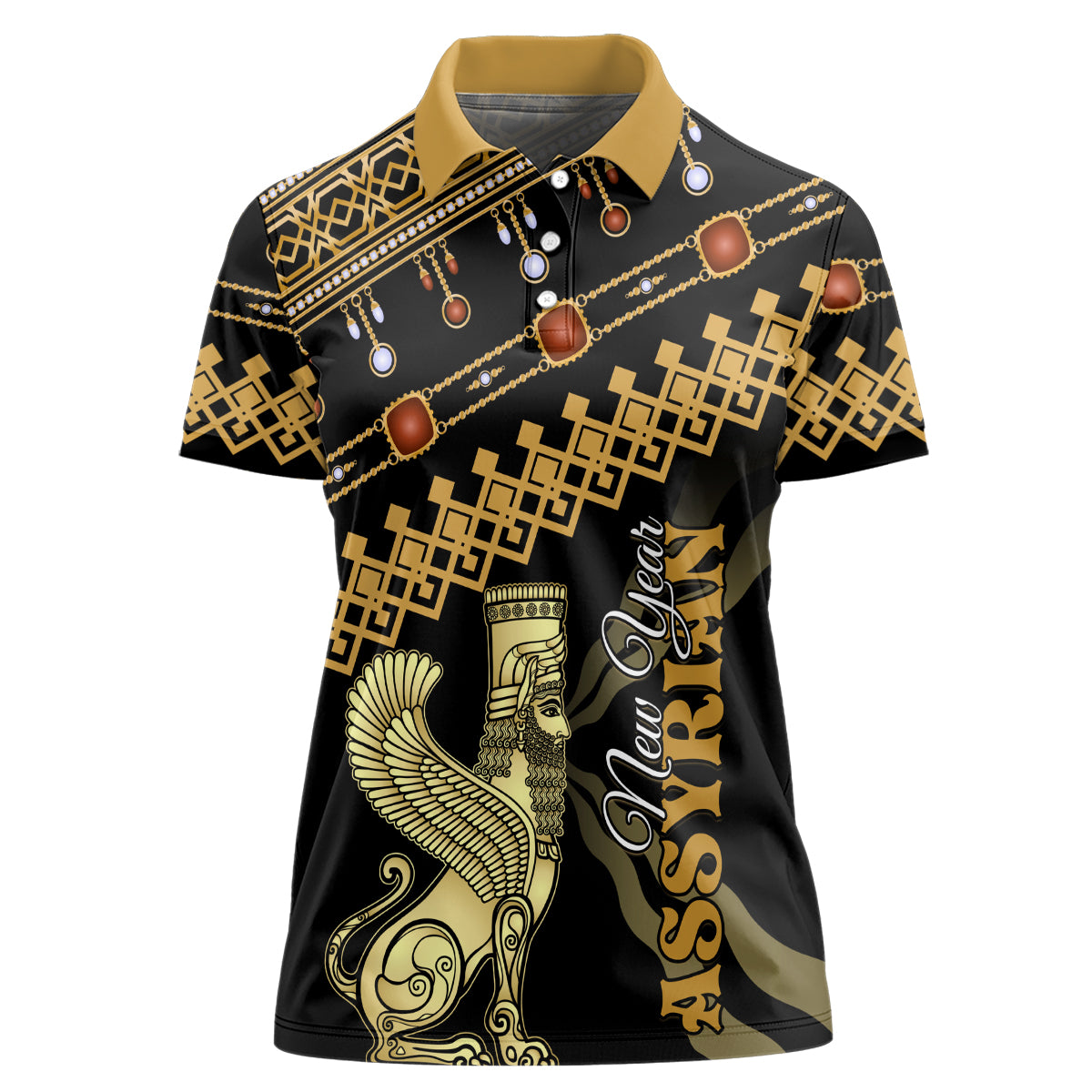 Assyrian New Year Women Polo Shirt Akitu 6774 Kha B Nissan - Wonder Print Shop