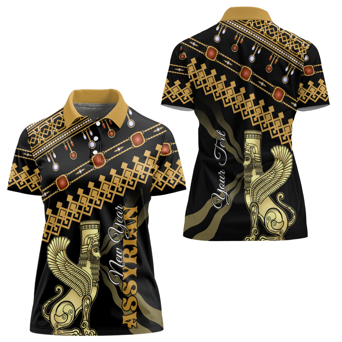 Assyrian New Year Women Polo Shirt Akitu 6774 Kha B Nissan - Wonder Print Shop