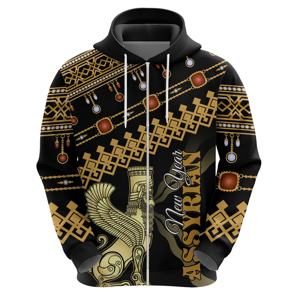 Assyrian New Year Zip Hoodie Akitu 6774 Kha B Nissan - Wonder Print Shop
