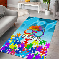 World Autism Awareness Day 2024 Area Rug In A World Where You Can Be Anything Be Kind - Wonder Print Shop