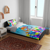 World Autism Awareness Day 2024 Bedding Set In A World Where You Can Be Anything Be Kind - Wonder Print Shop