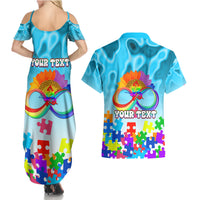 World Autism Awareness Day 2024 Couples Matching Summer Maxi Dress and Hawaiian Shirt In A World Where You Can Be Anything Be Kind - Wonder Print Shop