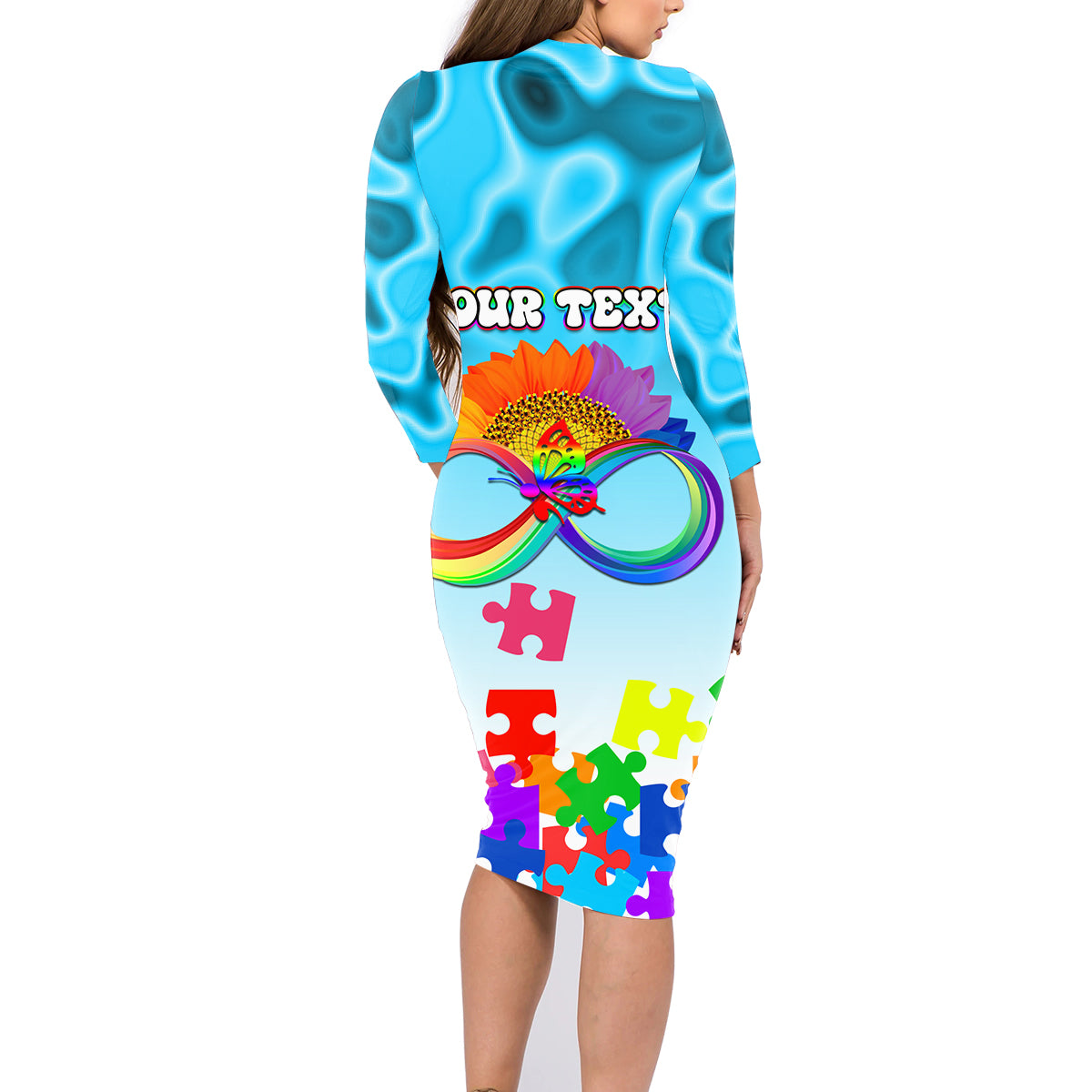 World Autism Awareness Day 2024 Family Matching Long Sleeve Bodycon Dress and Hawaiian Shirt In A World Where You Can Be Anything Be Kind - Wonder Print Shop