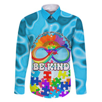 World Autism Awareness Day 2024 Family Matching Short Sleeve Bodycon Dress and Hawaiian Shirt In A World Where You Can Be Anything Be Kind - Wonder Print Shop