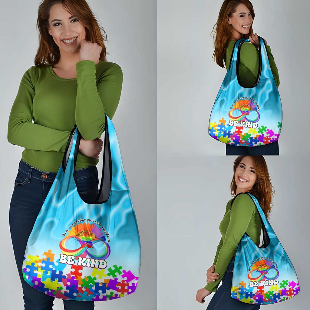 World Autism Awareness Day 2024 Grocery Bag In A World Where You Can Be Anything Be Kind