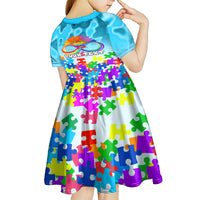 World Autism Awareness Day 2024 Kid Short Sleeve Dress In A World Where You Can Be Anything Be Kind - Wonder Print Shop