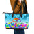 World Autism Awareness Day 2024 Leather Tote Bag In A World Where You Can Be Anything Be Kind - Wonder Print Shop