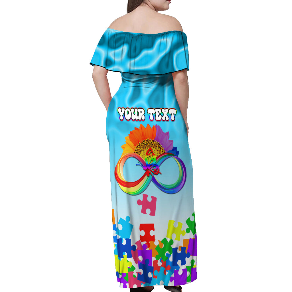 World Autism Awareness Day 2024 Off Shoulder Maxi Dress In A World Where You Can Be Anything Be Kind - Wonder Print Shop