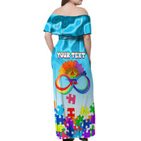 World Autism Awareness Day 2024 Off Shoulder Maxi Dress In A World Where You Can Be Anything Be Kind - Wonder Print Shop