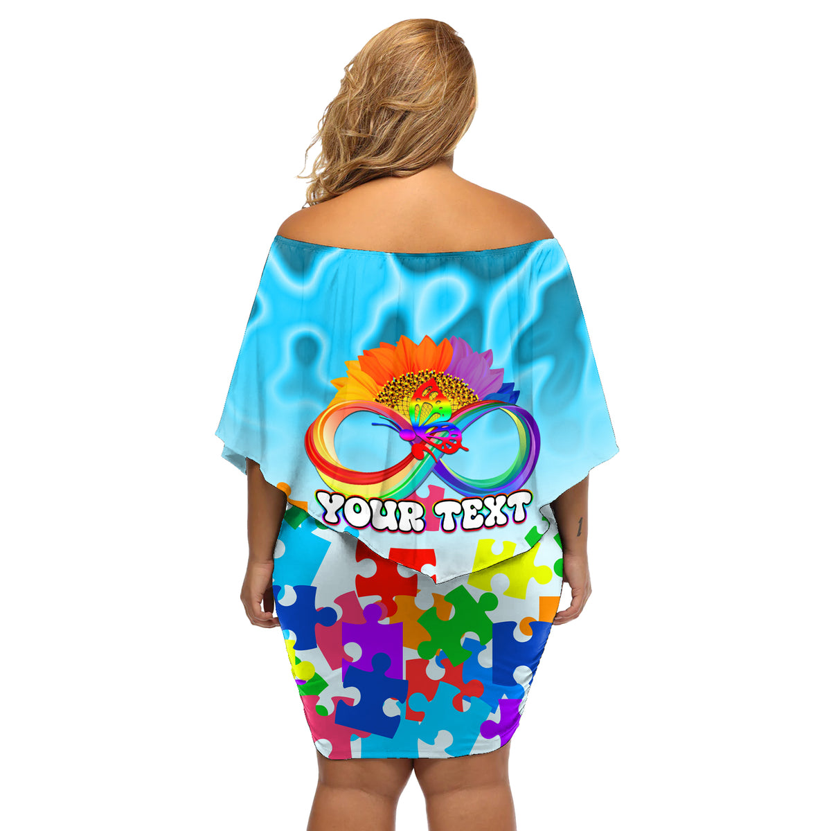 World Autism Awareness Day 2024 Off Shoulder Short Dress In A World Where You Can Be Anything Be Kind - Wonder Print Shop
