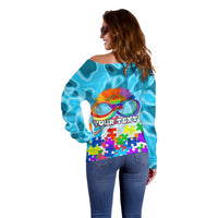 World Autism Awareness Day 2024 Off Shoulder Sweater In A World Where You Can Be Anything Be Kind - Wonder Print Shop