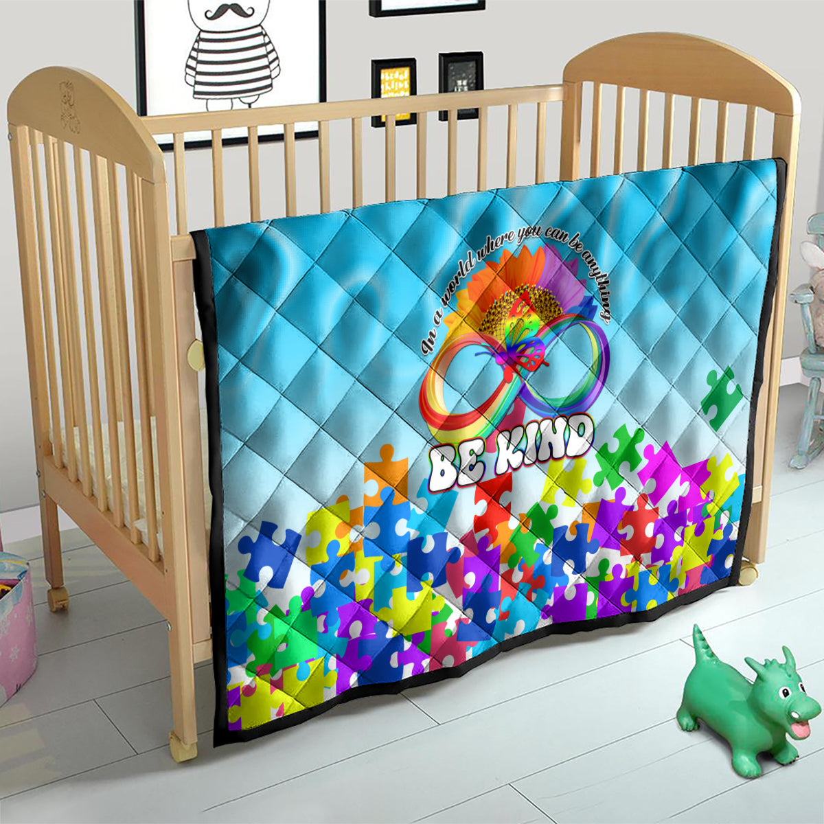 World Autism Awareness Day 2024 Quilt In A World Where You Can Be Anything Be Kind - Wonder Print Shop