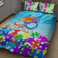 World Autism Awareness Day 2024 Quilt Bed Set In A World Where You Can Be Anything Be Kind - Wonder Print Shop