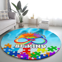 World Autism Awareness Day 2024 Round Carpet In A World Where You Can Be Anything Be Kind