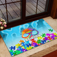 World Autism Awareness Day 2024 Rubber Doormat In A World Where You Can Be Anything Be Kind - Wonder Print Shop