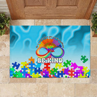 World Autism Awareness Day 2024 Rubber Doormat In A World Where You Can Be Anything Be Kind - Wonder Print Shop
