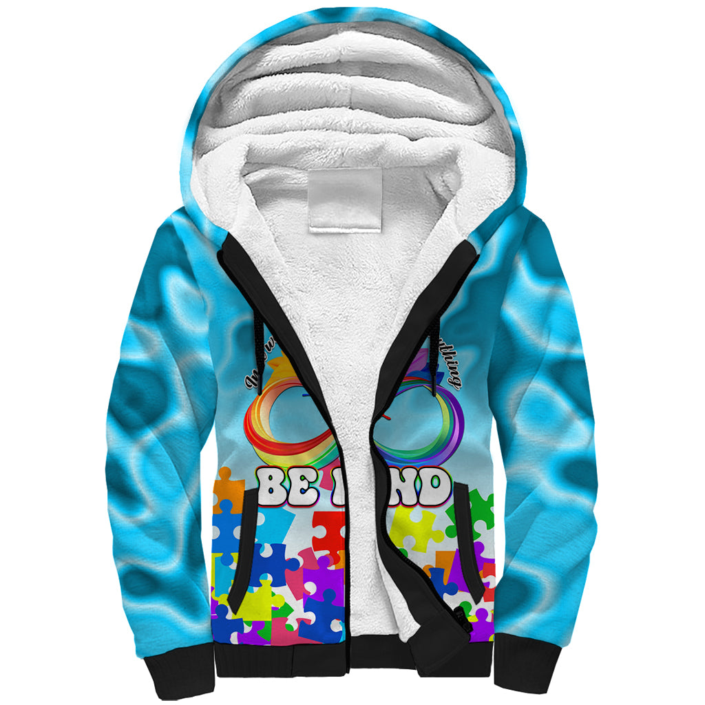 World Autism Awareness Day 2024 Sherpa Hoodie In A World Where You Can Be Anything Be Kind - Wonder Print Shop