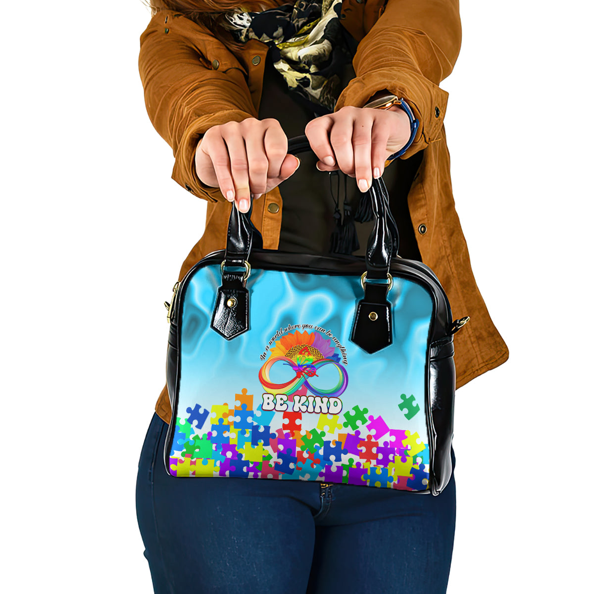 World Autism Awareness Day 2024 Shoulder Handbag In A World Where You Can Be Anything Be Kind