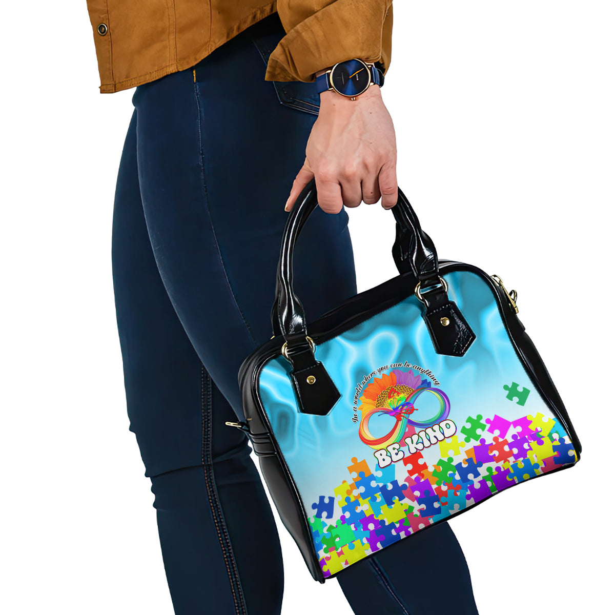 World Autism Awareness Day 2024 Shoulder Handbag In A World Where You Can Be Anything Be Kind