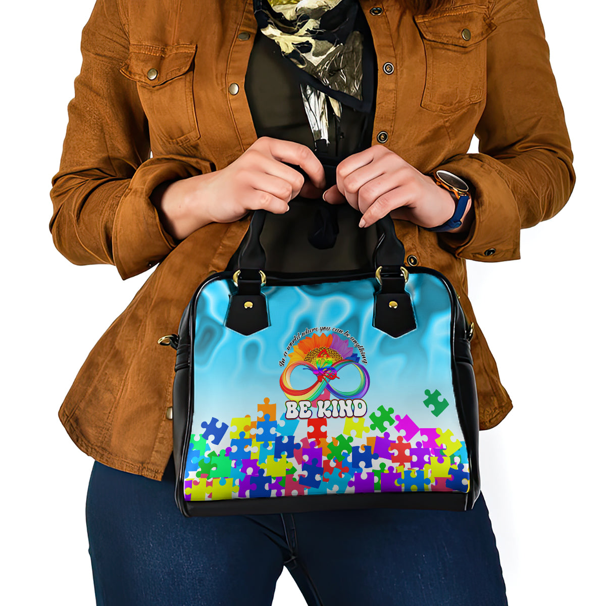World Autism Awareness Day 2024 Shoulder Handbag In A World Where You Can Be Anything Be Kind