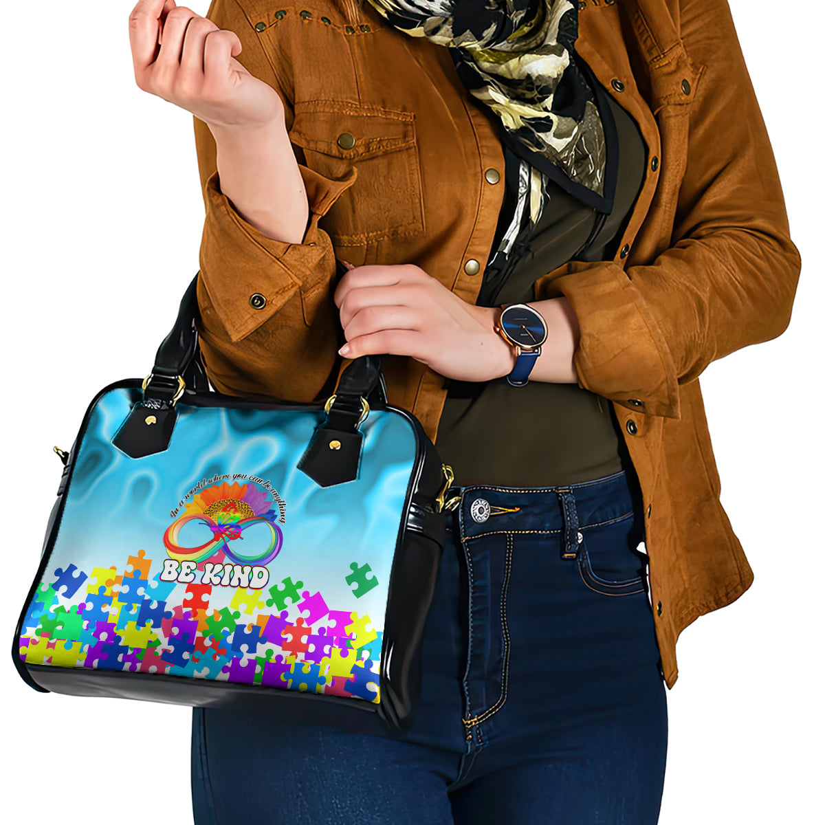 World Autism Awareness Day 2024 Shoulder Handbag In A World Where You Can Be Anything Be Kind