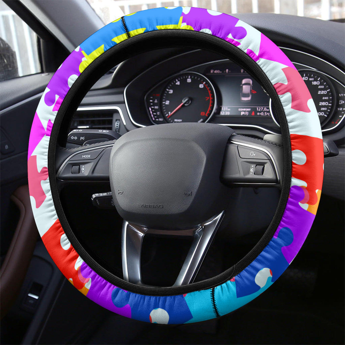 World Autism Awareness Day 2024 Steering Wheel Cover In A World Where You Can Be Anything Be Kind - Wonder Print Shop