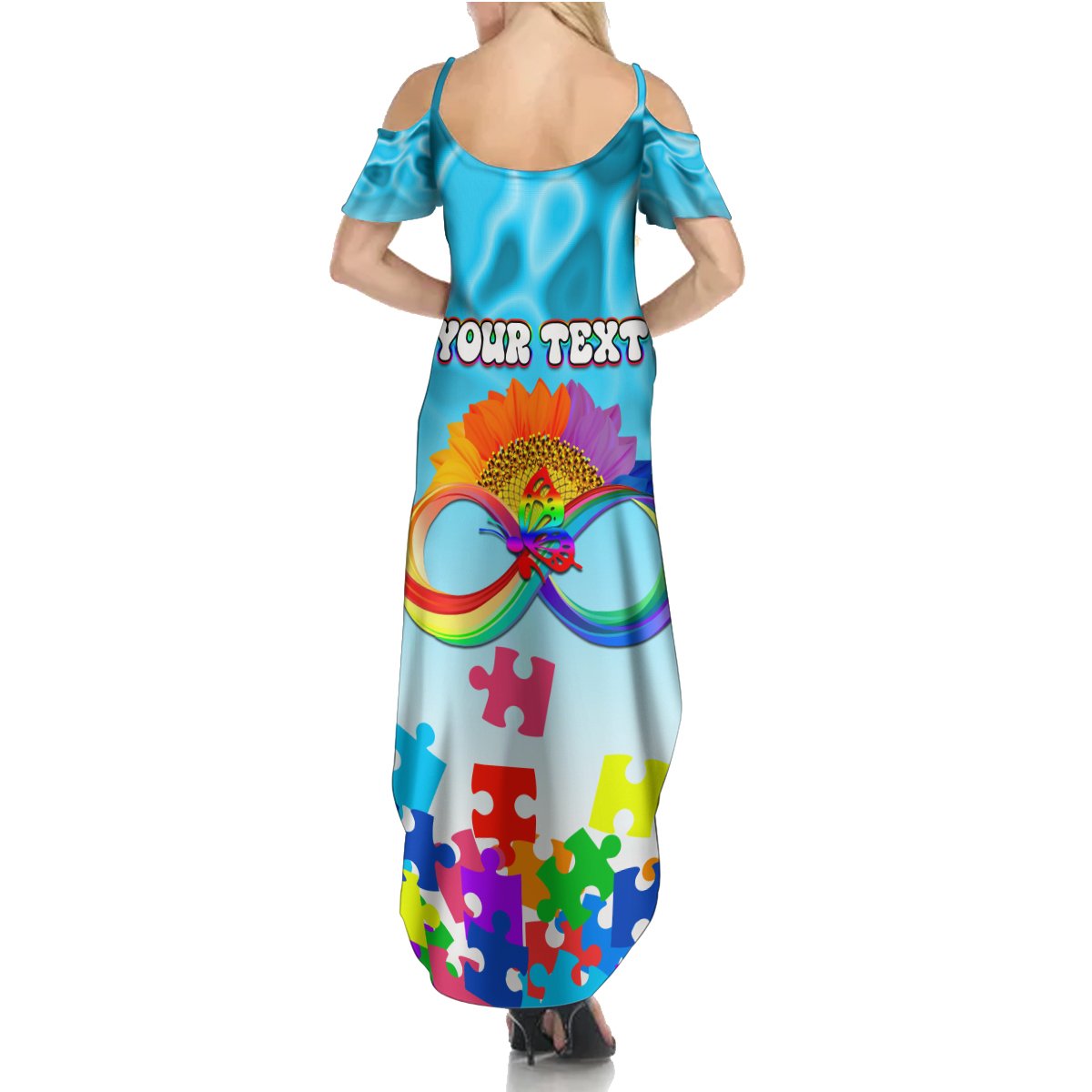 World Autism Awareness Day 2024 Summer Maxi Dress In A World Where You Can Be Anything Be Kind - Wonder Print Shop